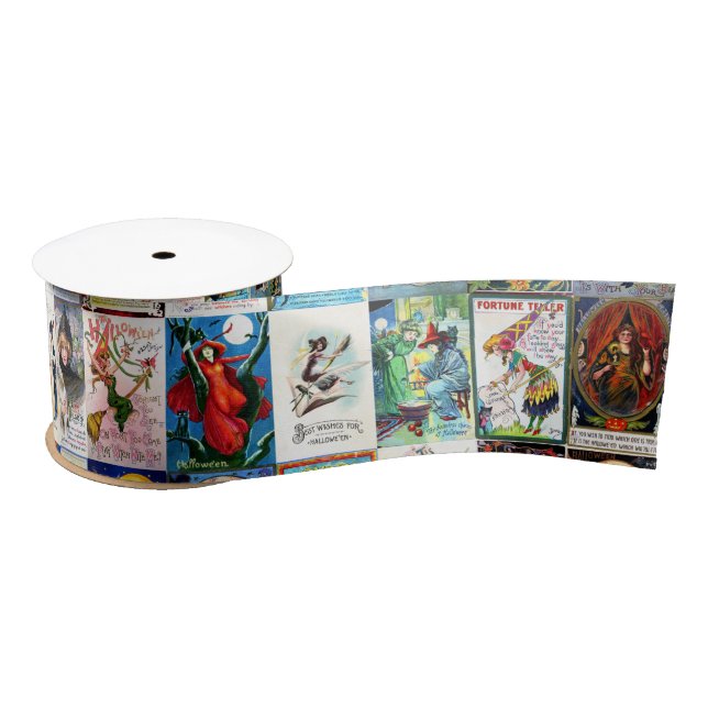 Ruban En Satin Carte postale Vintage Halloween (Bobine)