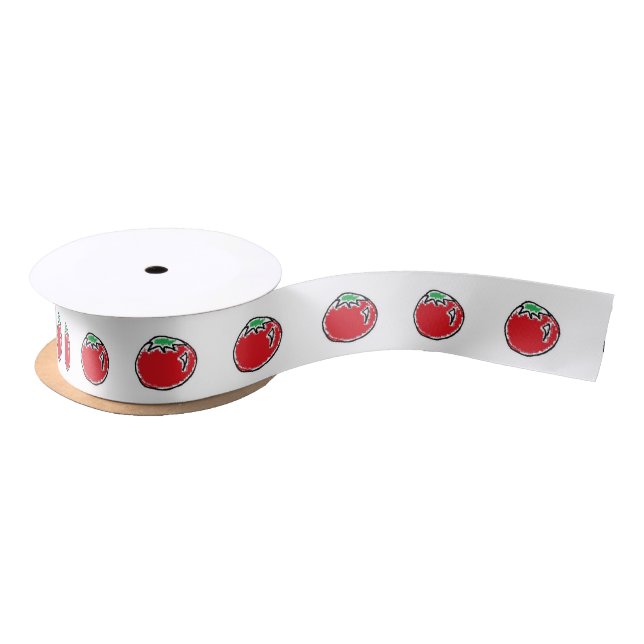 Ruban En Satin Carton de tomate cerise (Bobine)