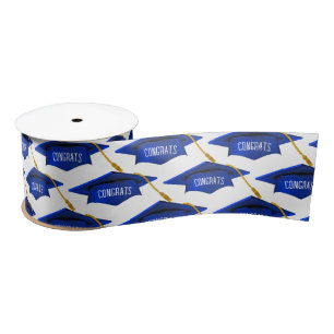 Ruban En Satin Casquettes bleues avec texte de félicitations