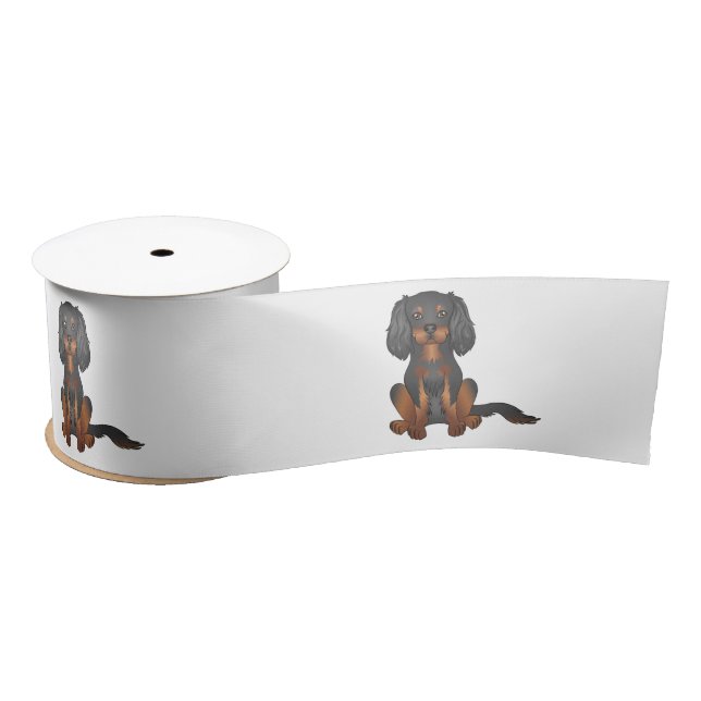 Ruban En Satin Cavalier King Charles Spaniel noir et feu (Bobine)
