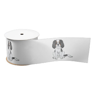 Ruban En Satin Cavalier King Charles Spaniel Tricolore Chien Assi