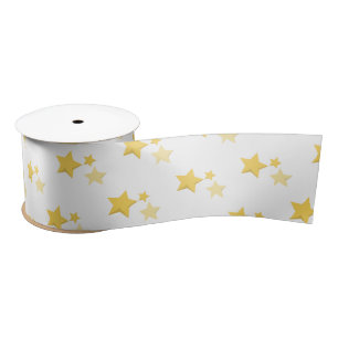 Ruban En Satin Céleste Jaune mignonne étoiles Baby shower