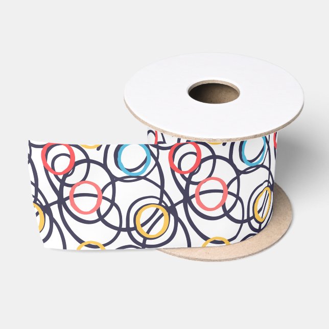 Ruban En Satin Cercles Funky Doodles (Bobine)
