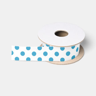 Ruban En Satin Cercles Pois bleu paon