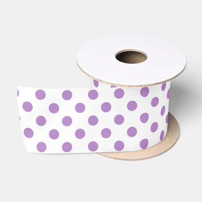 Ruban En Satin Cercles Pois violet de chardon (Bobine)