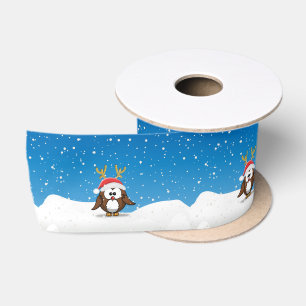 Ruban En Satin Cerf Père Noël Hibou