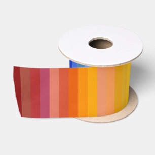 Ruban En Satin C'est une fête arc-en-ciel, Motif à bandes multico