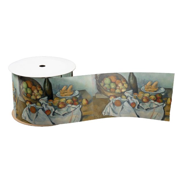 Ruban En Satin Cezanne Panier Pommes Impressionnisme Art (Bobine)