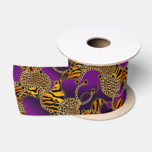 Ruban En Satin Chaînes en or Baroque Urbain Impression Animale