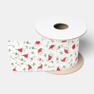 Ruban En Satin Chapeaux de Père Noël et Cannes de Bonbon
