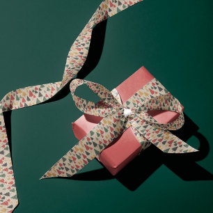 Ruban En Satin Charme vintage : Motif d'arbre de Noël