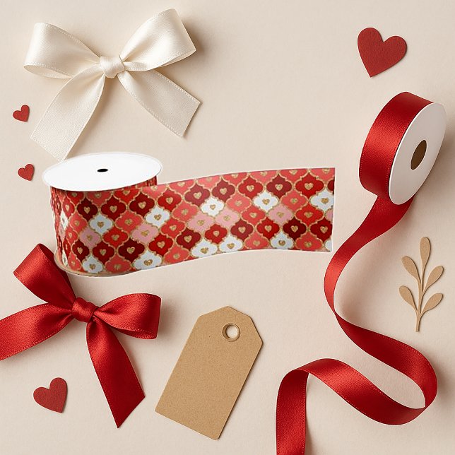 Ruban En Satin Charming Heart Grid  Valentine Crafts (Créateur téléchargé)