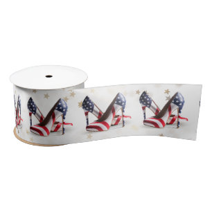 Ruban En Satin Chaussures à talons hauts drapeau américain sur le