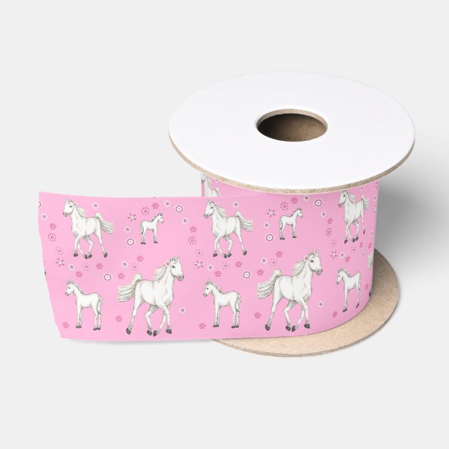 Ruban En Satin Cheval blanc (Bobine)