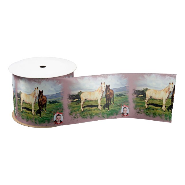 Ruban En Satin Chevaux/Cabalos/Horses (Bobine)