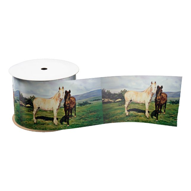 Ruban En Satin Chevaux/Cabalos/Horses (Bobine)