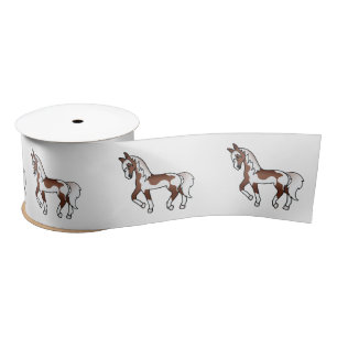 Ruban En Satin Chevaux de trot de dessin animé illustré Pinto mar