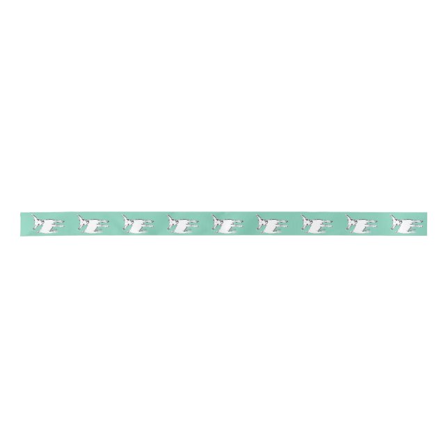 Ruban En Satin Chèvres turquoises de bébé 1,5" au loin ruban de (Devant)