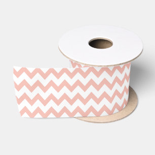 Ruban En Satin Chevron Zig Zag Motif Rose de sable blanc Scandi