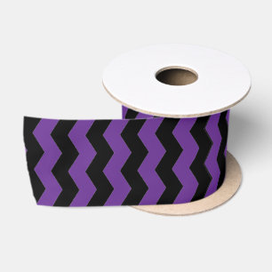 Ruban En Satin Chevron Zigzag moderne Grandes noires et violettes