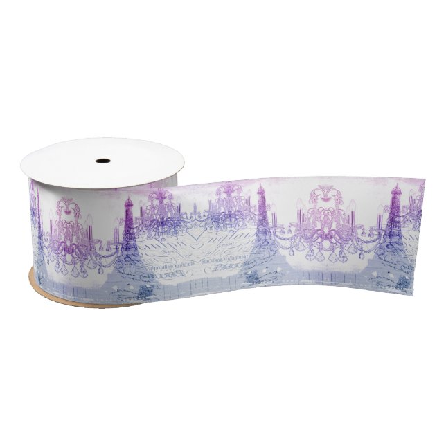 Ruban En Satin Chic chandelier violet paris tour eiffel (Bobine)