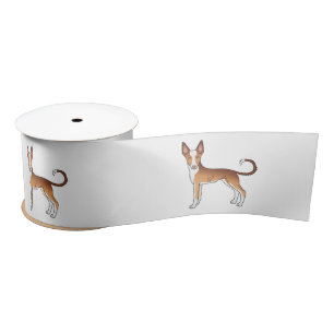 Ruban En Satin Chien de chasse ibicenc Rouge & Blanc à poil ras C