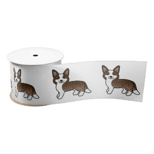 Ruban En Satin Chien de dessin animé Cardigan Welsh Corgi Bringé