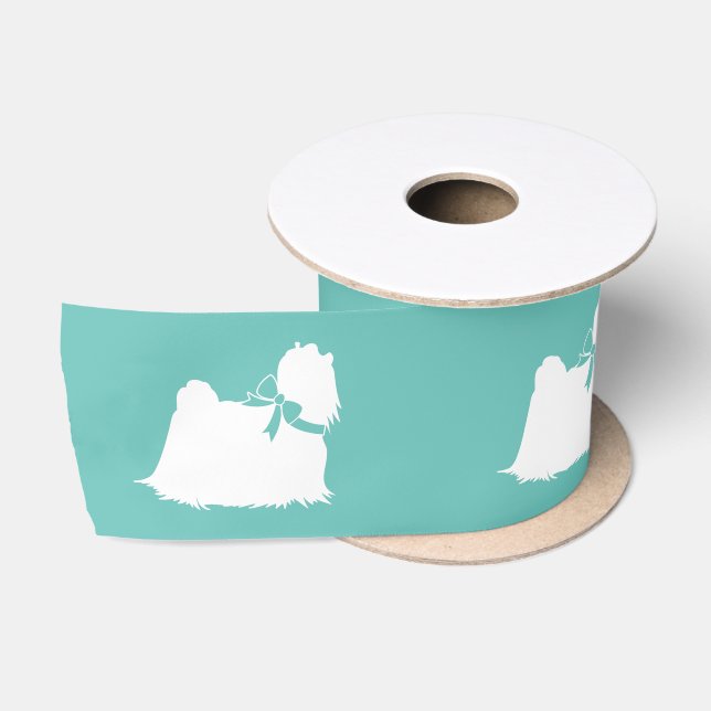 Ruban En Satin Chien Maltais Chiot Poil Long (Bobine)