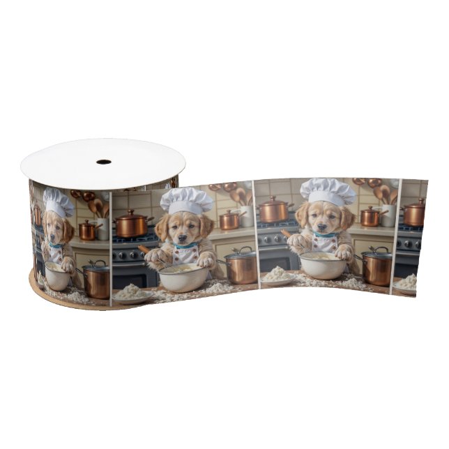 Ruban En Satin Chiengolden Retriever Chien Cuisinier (Bobine)