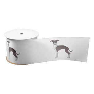 Ruban En Satin Chiens de bande dessinée italiens gris et scellés