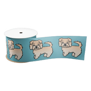 Ruban En Satin Chiens Wheaten Norfolk Terrier Alignés Sur Fond B