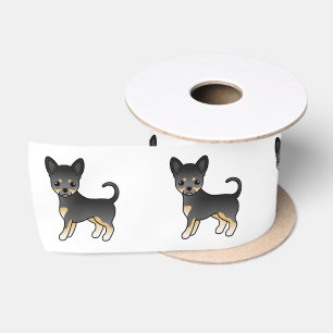 Ruban En Satin Chihuahua à poil lisse noir et feu Chien mignon