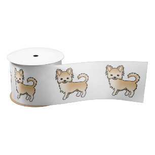 Ruban En Satin Chihuahua à poil long couleur faon Chien de dessin
