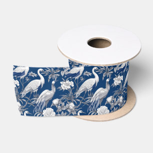Ruban En Satin Chinoserie bleu et blanc Série Design 7