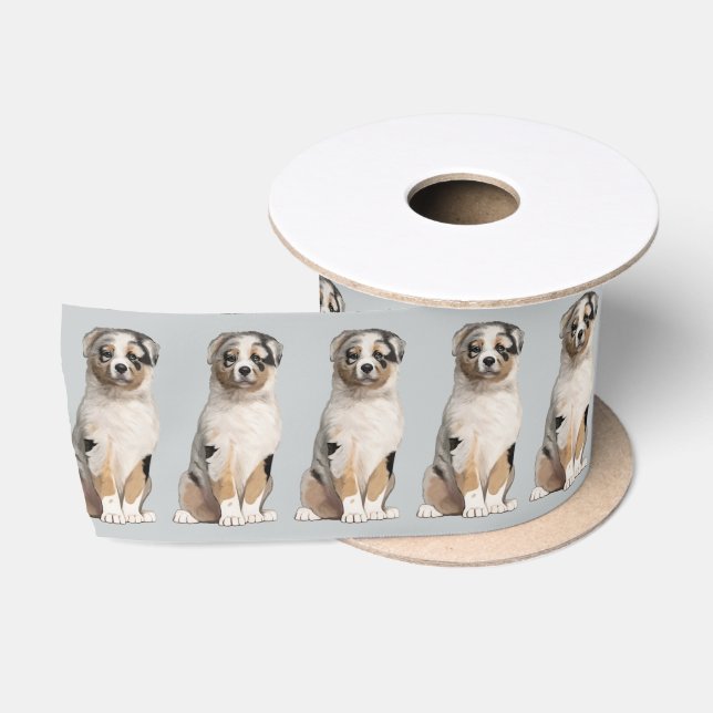 Ruban En Satin Chiot australien de berger 3 pouces (Bobine)