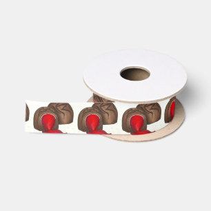 Ruban En Satin Chocolat Couvert Cerise Cordial Valentine Ribbon