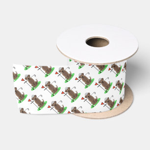 Ruban En Satin Chocolat de golf Labrador Retriever Dog - mignonne