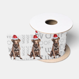 Ruban En Satin Chocolat Labrador Drôle Père Noël Chien Noël