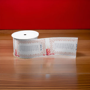 Ruban En Satin "Christmas Carol" Histoire bougies rose  