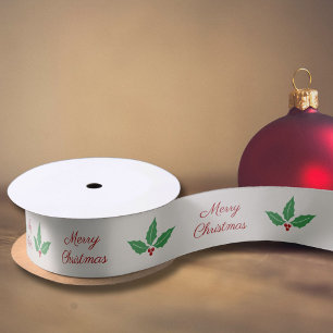 Ruban En Satin Christmas Holly