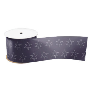 Ruban En Satin Christmas Star Indigo Blue