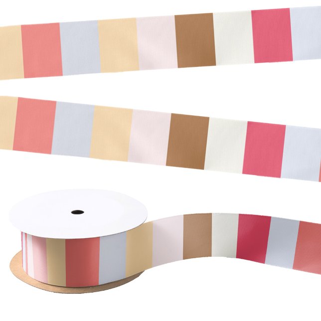 Ruban En Satin Cirque moderne pastel rayure de bonbons (Pastel candy circus stripe ribbon for gift wrapping)