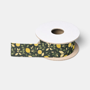 Ruban En Satin Citrons et Feuilles