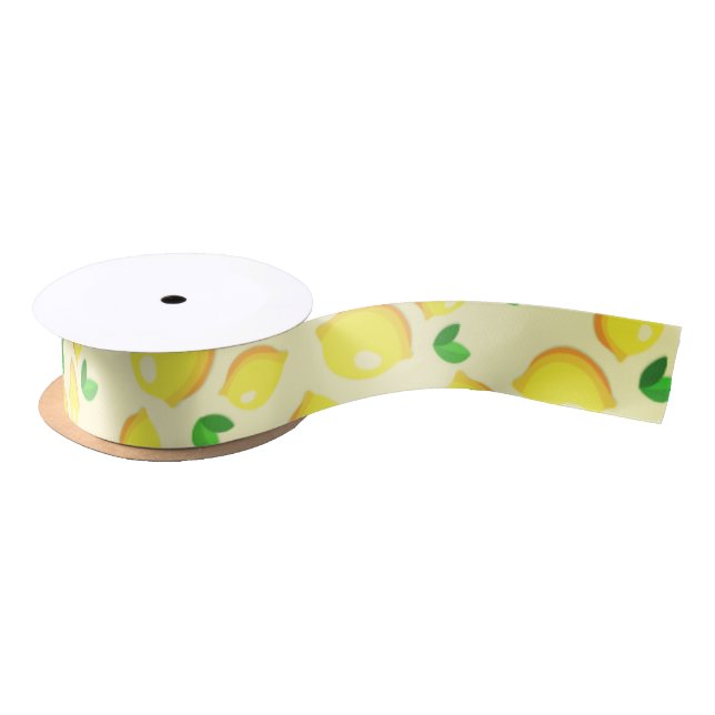 Ruban En Satin Citrons jaunes frais (Bobine)