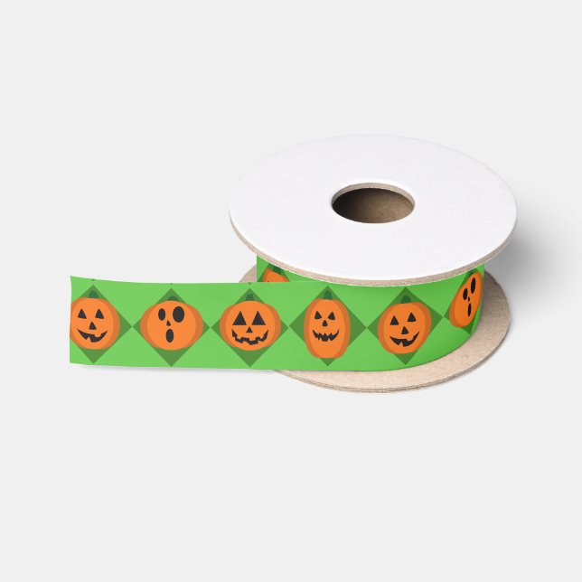 Ruban En Satin Citrouilles d'Halloween (Bobine)