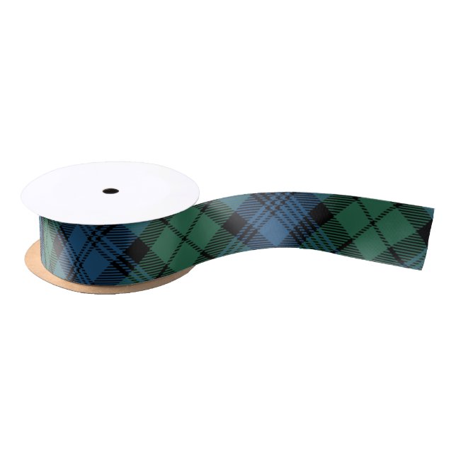 Ruban En Satin Clan Campbell Plaid Blue Green Tartan (Bobine)