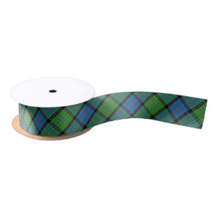 Ruban En Satin Clan écossais tartan vert et bleu de Stirling