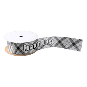 Ruban En Satin Clan MacFarlane Tartan noir et blanc