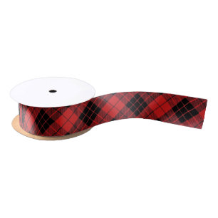 Ruban En Satin Clan MacLeod de tartan noir rouge classique de