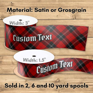 Ruban En Satin Clan Ramsay Red Tartan